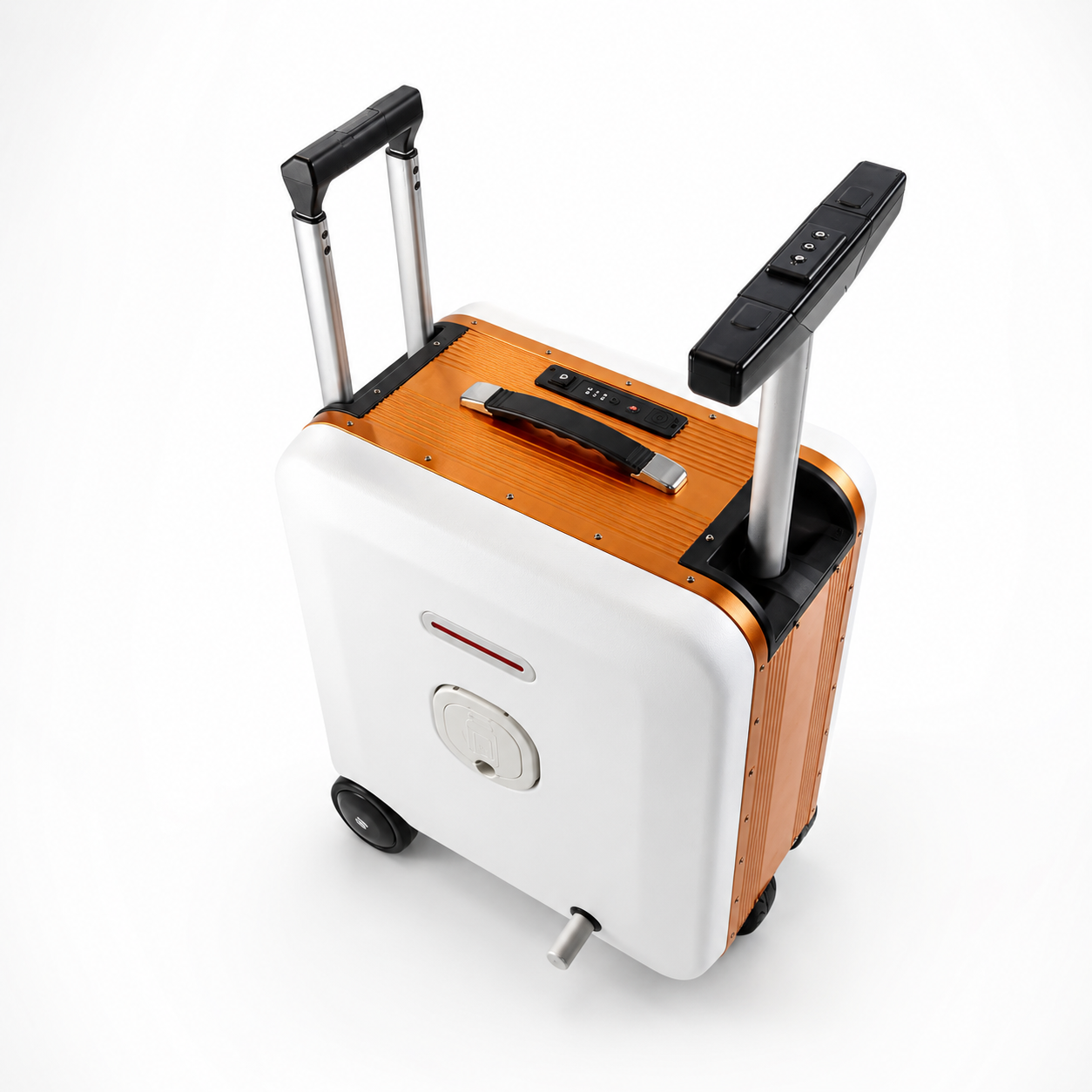 Maleta Scooter – Manillar Extensible Y Portavasos | Blanco y Naranja | Banana Way