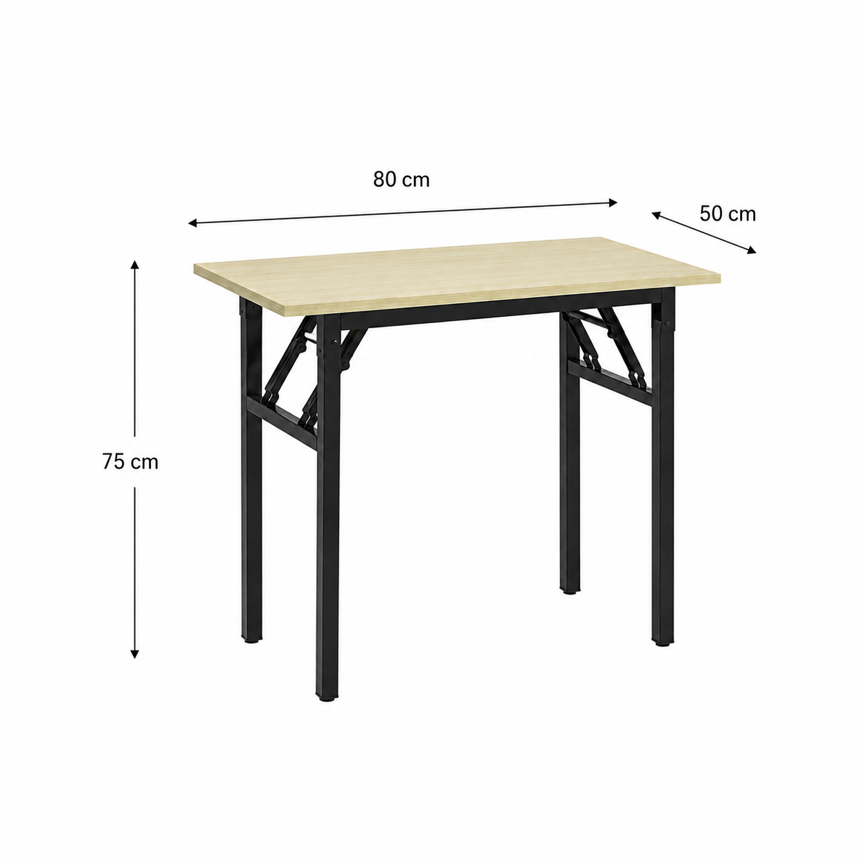 Mesa Plegable Rectangular Halan – Tablero MDF, Estructura De Acero Negro, 3 Tamaños y 2 Colores