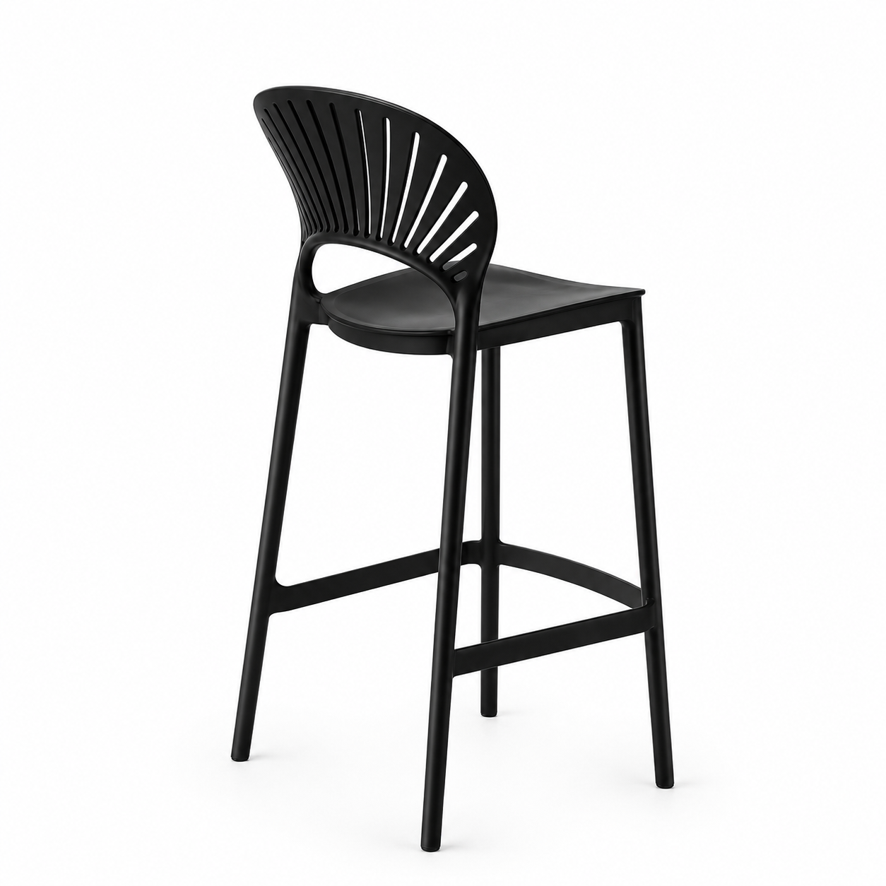 Silla alta de bar Sol Danet — polipropileno PP respaldo abanico