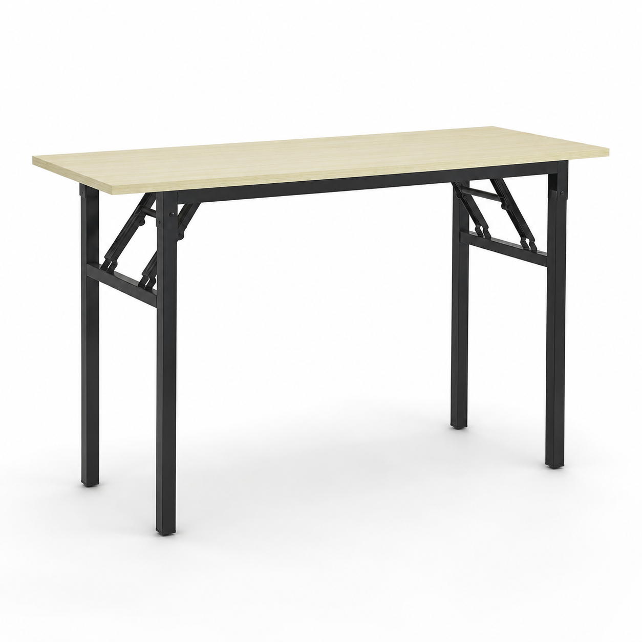 Mesa Plegable Rectangular Halan – Tablero MDF, Estructura De Acero Negro, 3 Tamaños y 2 Colores
