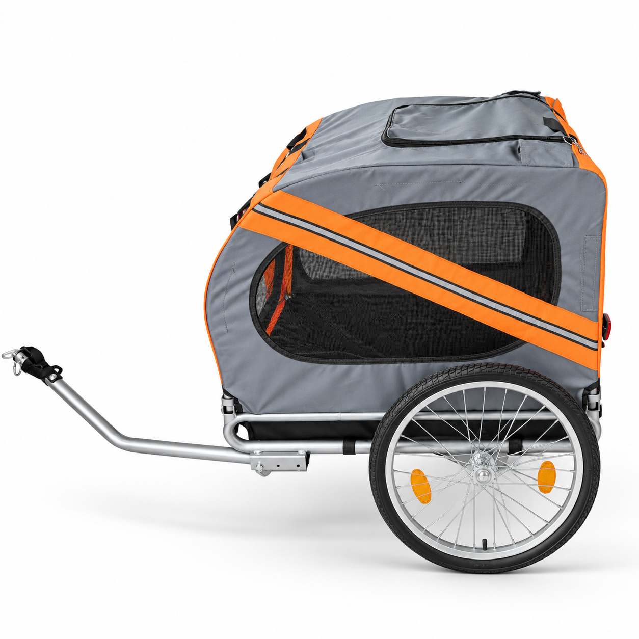 Carrito Transportador De Mascotas Para Bicicleta, Color Naranja/Gris - Banana Way