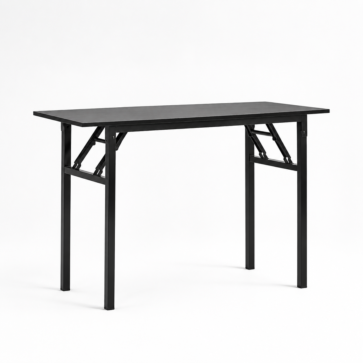 Mesa Plegable Rectangular Halan – Tablero MDF, Estructura De Acero Negro, 3 Tamaños y 2 Colores