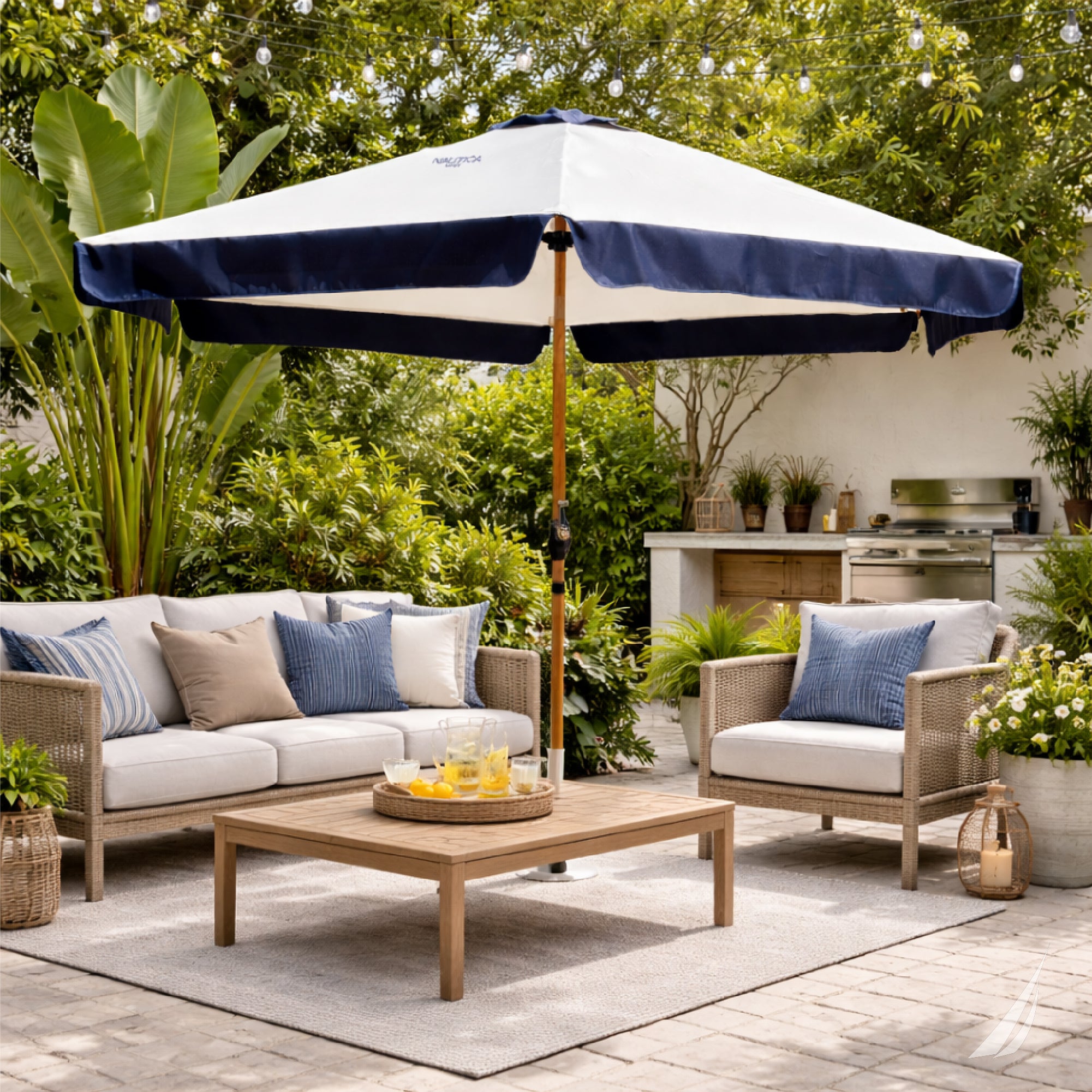 Sombrilla Nautica Amplia Jardin Playa Patio Terraza Exteriores