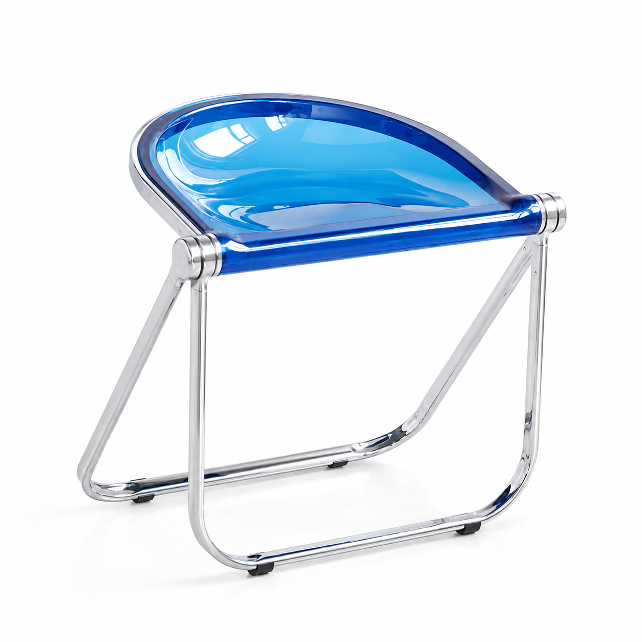 Taburete Plegable Vintage con Asiento Acrílico Luna