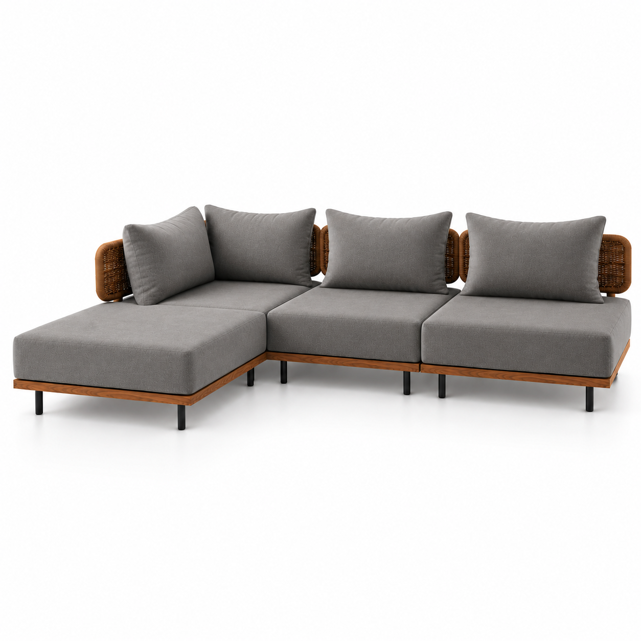Sofá Esquinero Para Exterior Con Chaise Longue – Coleccion Vianey | Gris | CASA PUNTO