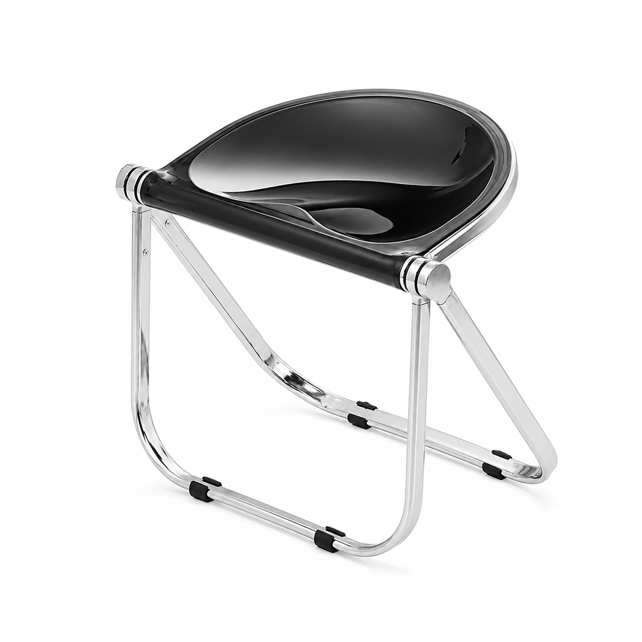 Taburete Plegable Vintage con Asiento Acrílico Luna