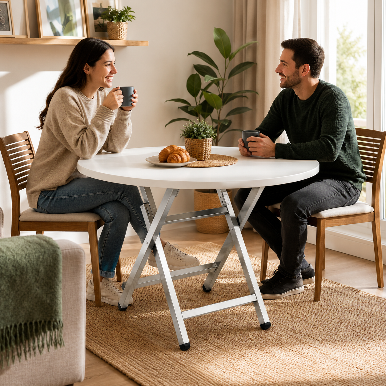 Mesa plegable redonda Siha de 60×50 cm