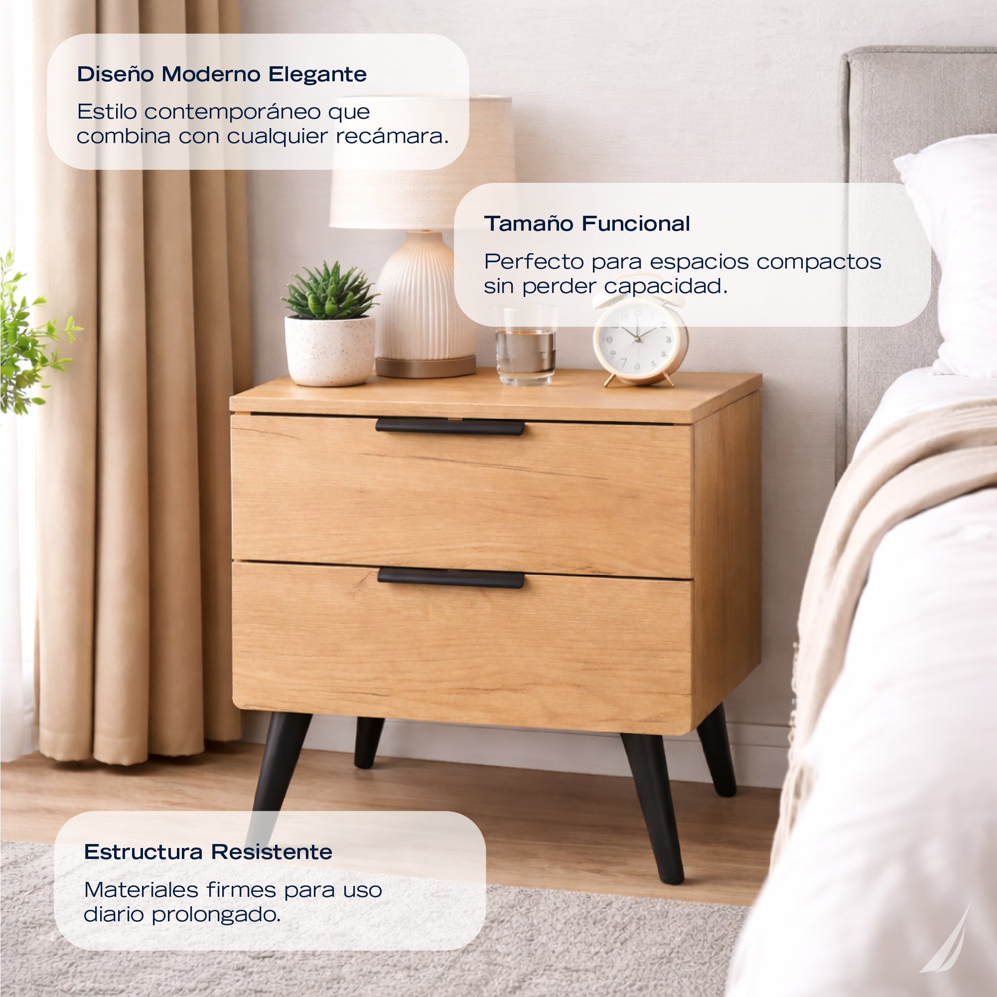 Buro Individual Nautica Home 2 Cajones Moderno Madera