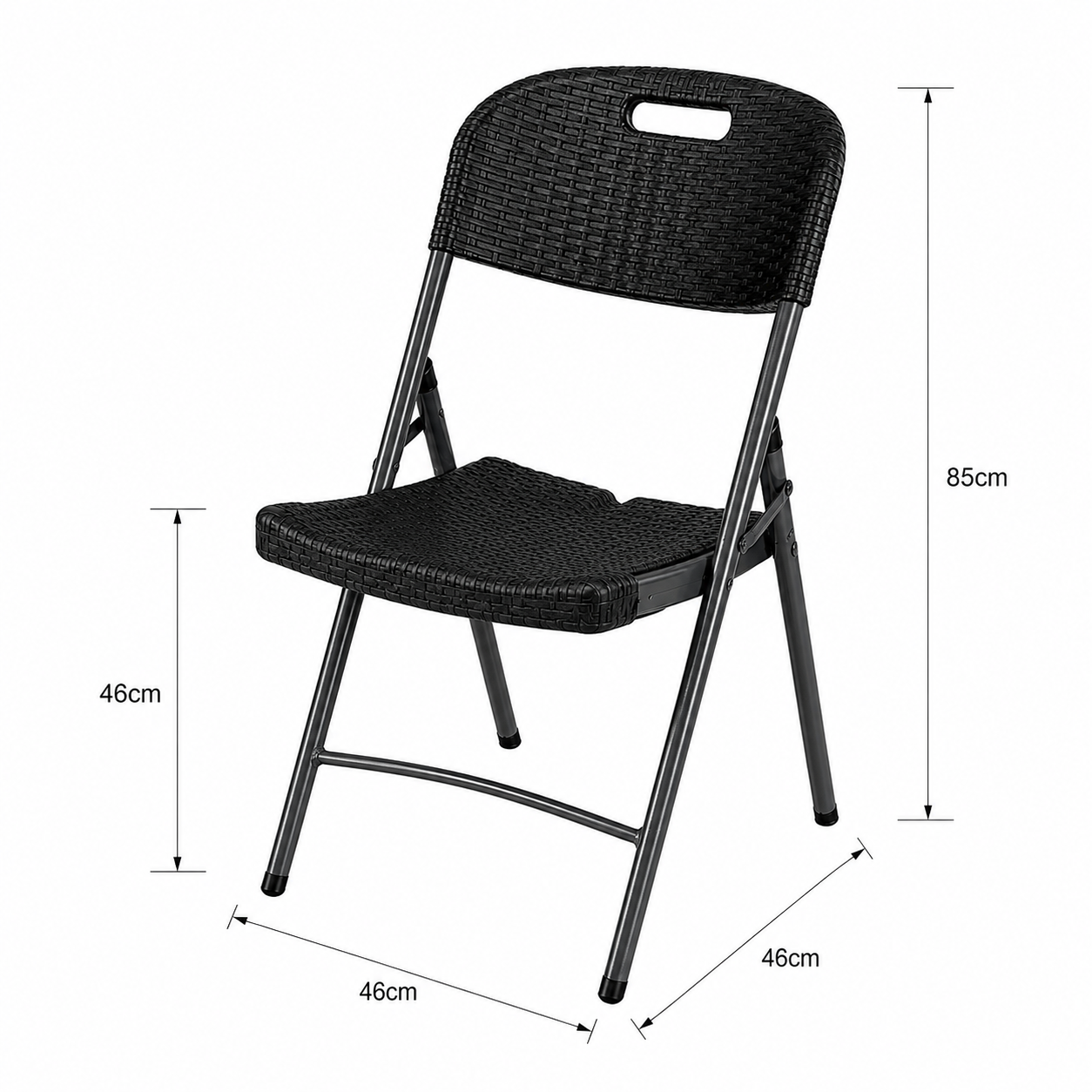 Silla Plegable Zítica con Textura Imitación Ratán | Estructura Metálica | Asa Integrada
