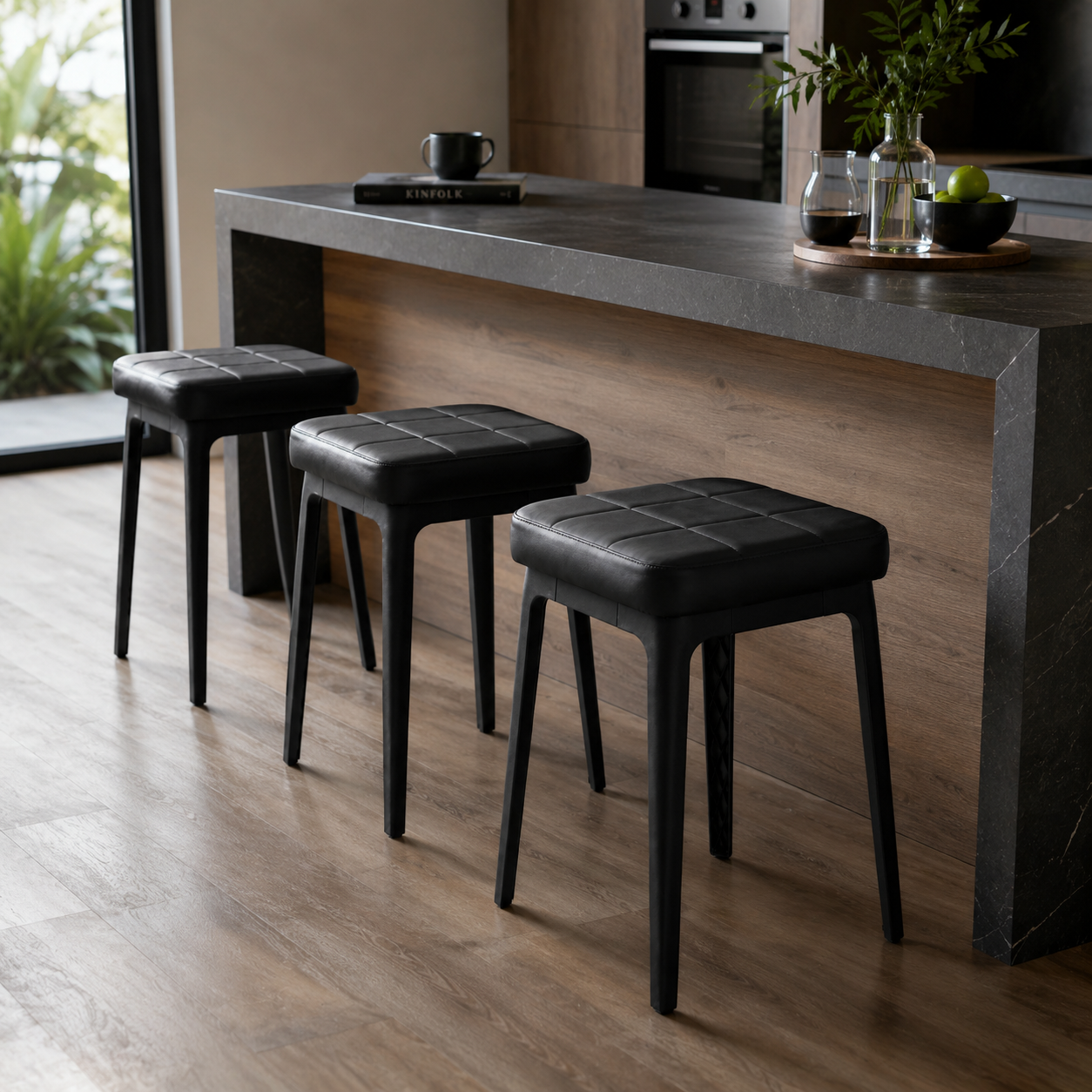 Taburete cuadrado tapizado para el hogar, taburete apilable para el salón, taburete sencillo y elegante para la mesa de comedor, taburete para el tocador del dormitorio, taburete para el tiempo libre