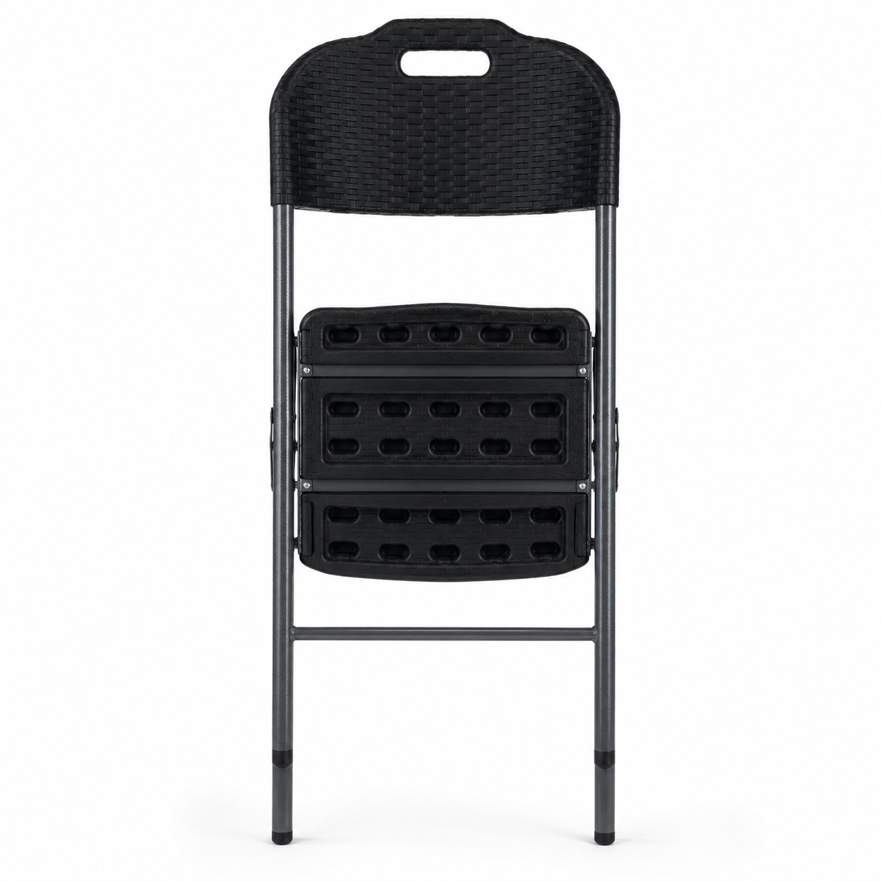 Silla Plegable Zítica con Textura Imitación Ratán | Estructura Metálica | Asa Integrada