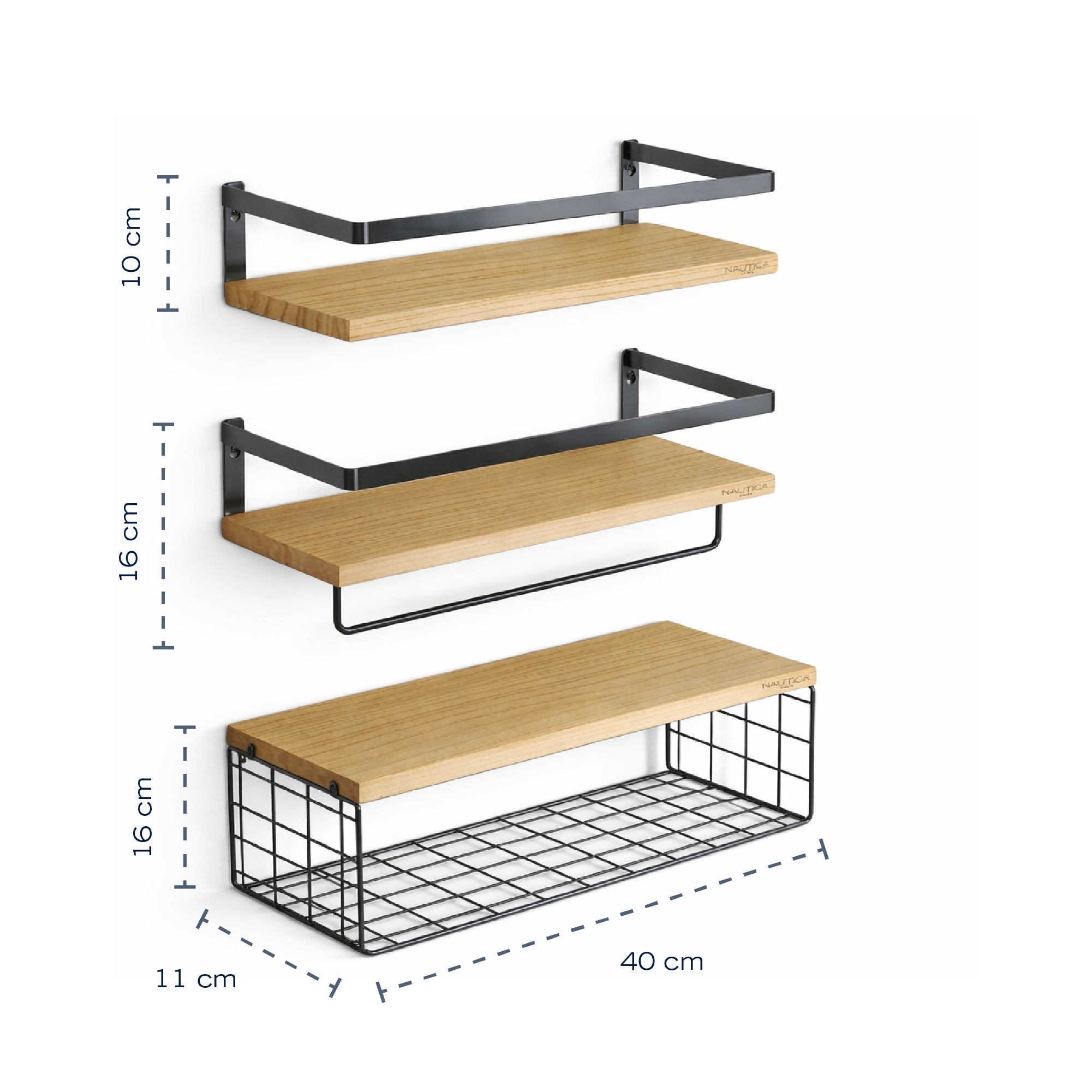 3 Repisas Nautica Estantes Flotantes Hogar Baño Decorativas