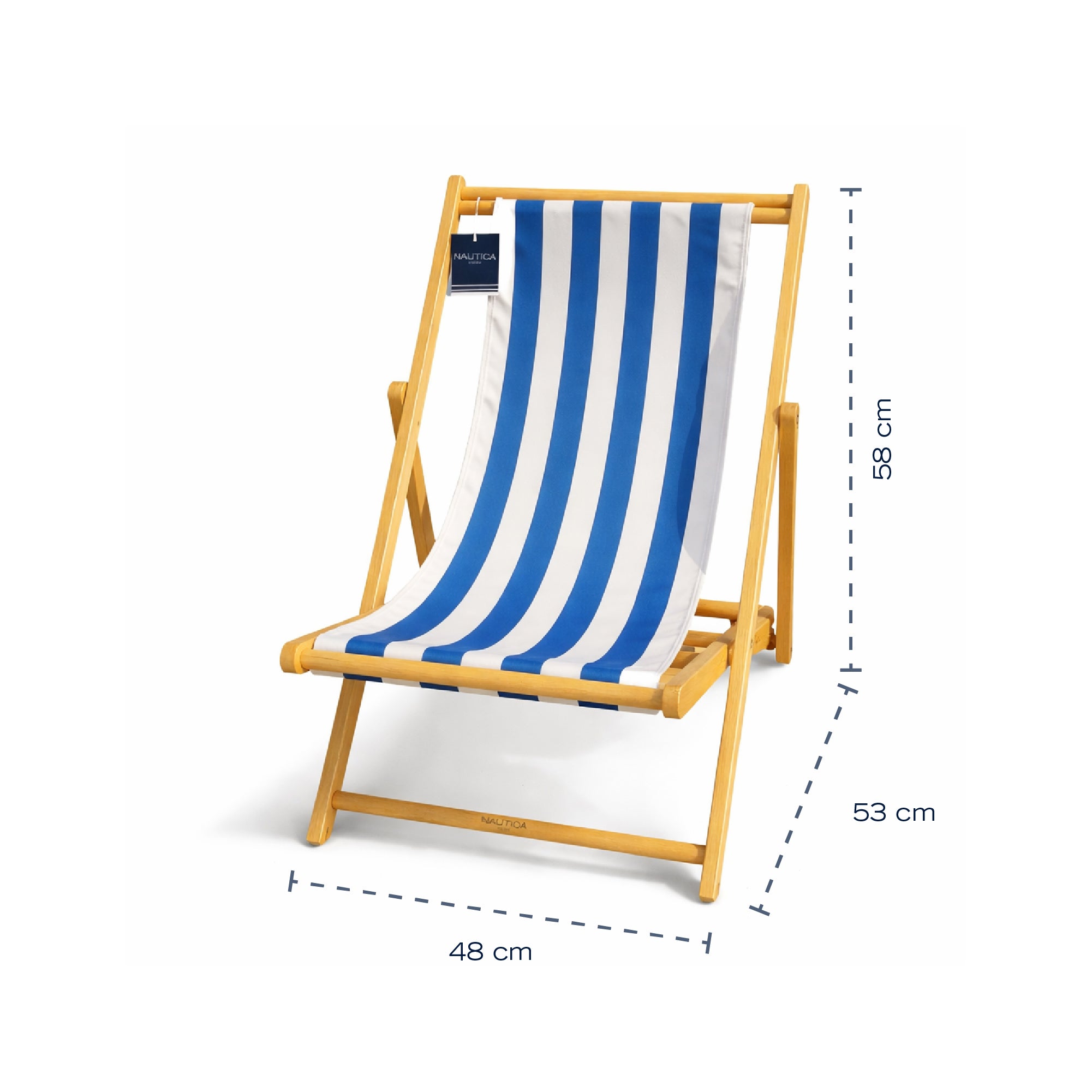 Silla Plegable Playa Madera Nautica Rayas Jardin Terraza