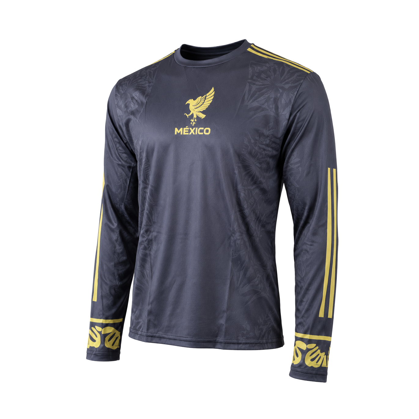 Jersey manga larga México edición negra — águila dorada Hombre