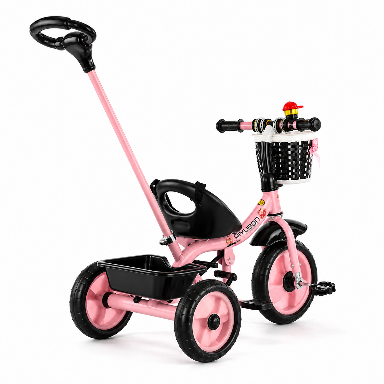 Triciclo Infantil con Manija de Empuje | Asiento con Arnés Canasta