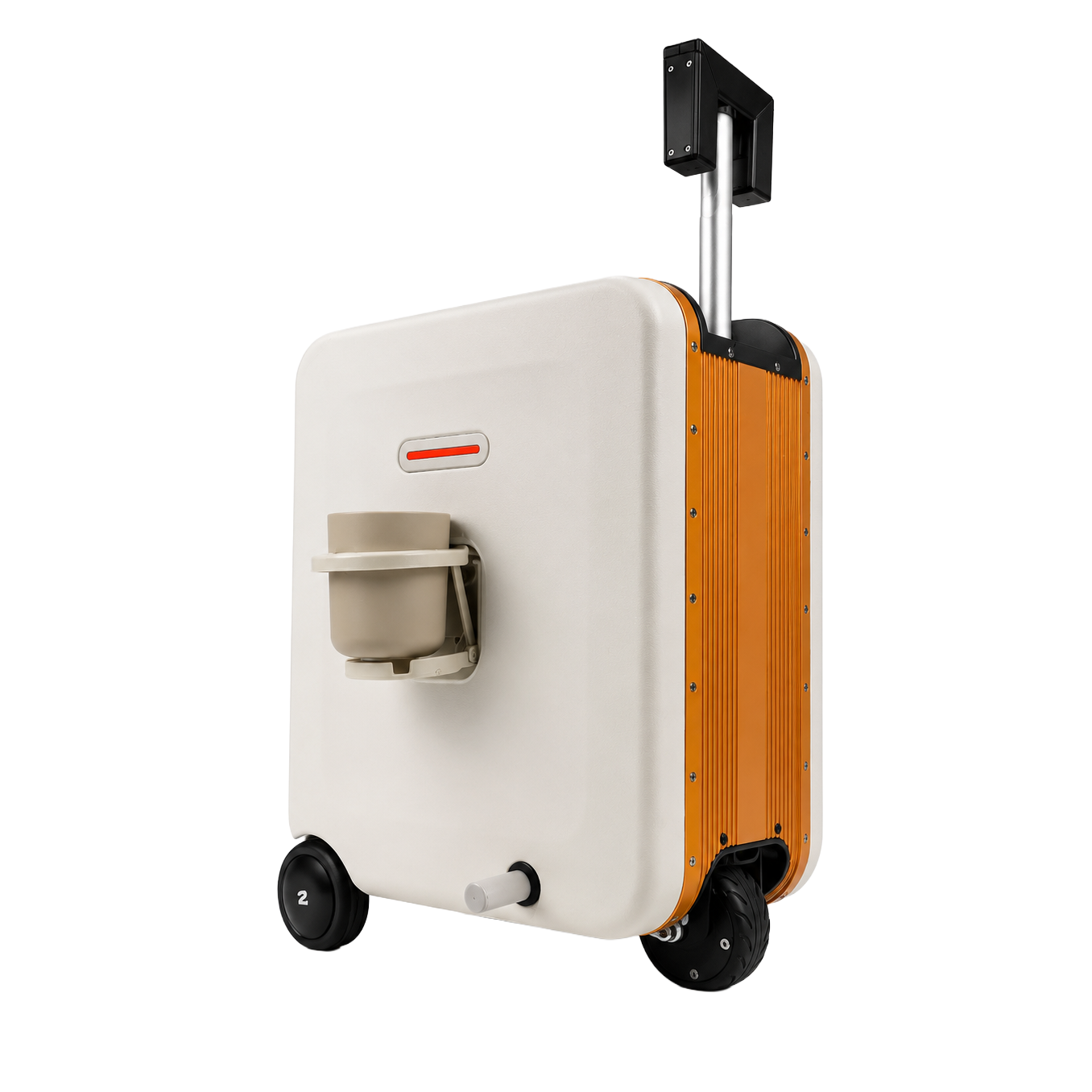 Maleta Scooter – Manillar Extensible Y Portavasos | Blanco y Naranja | Banana Way
