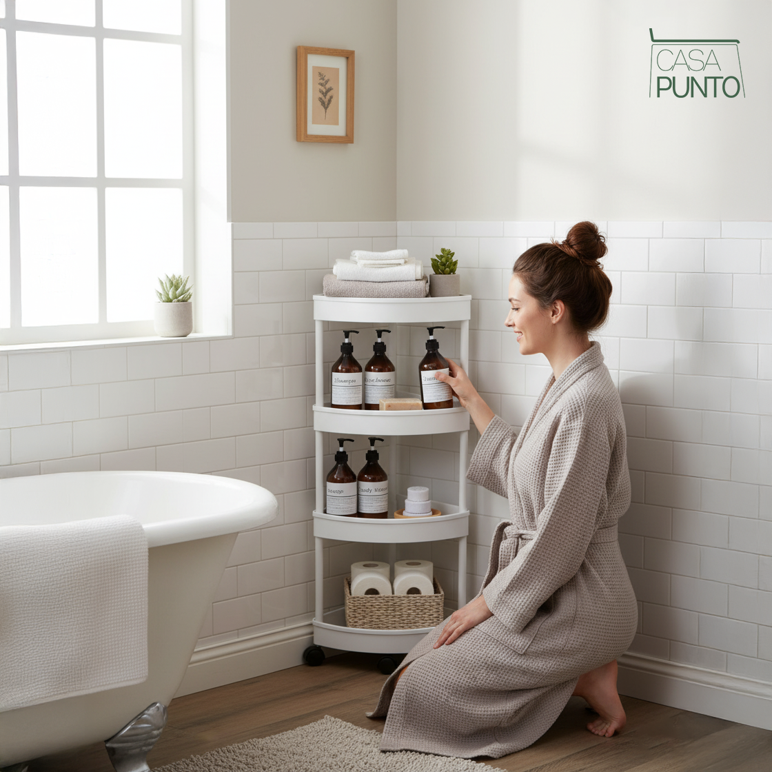 Estante esquinero móvil Hodun - Carro de almacenamiento rodante con ruedas