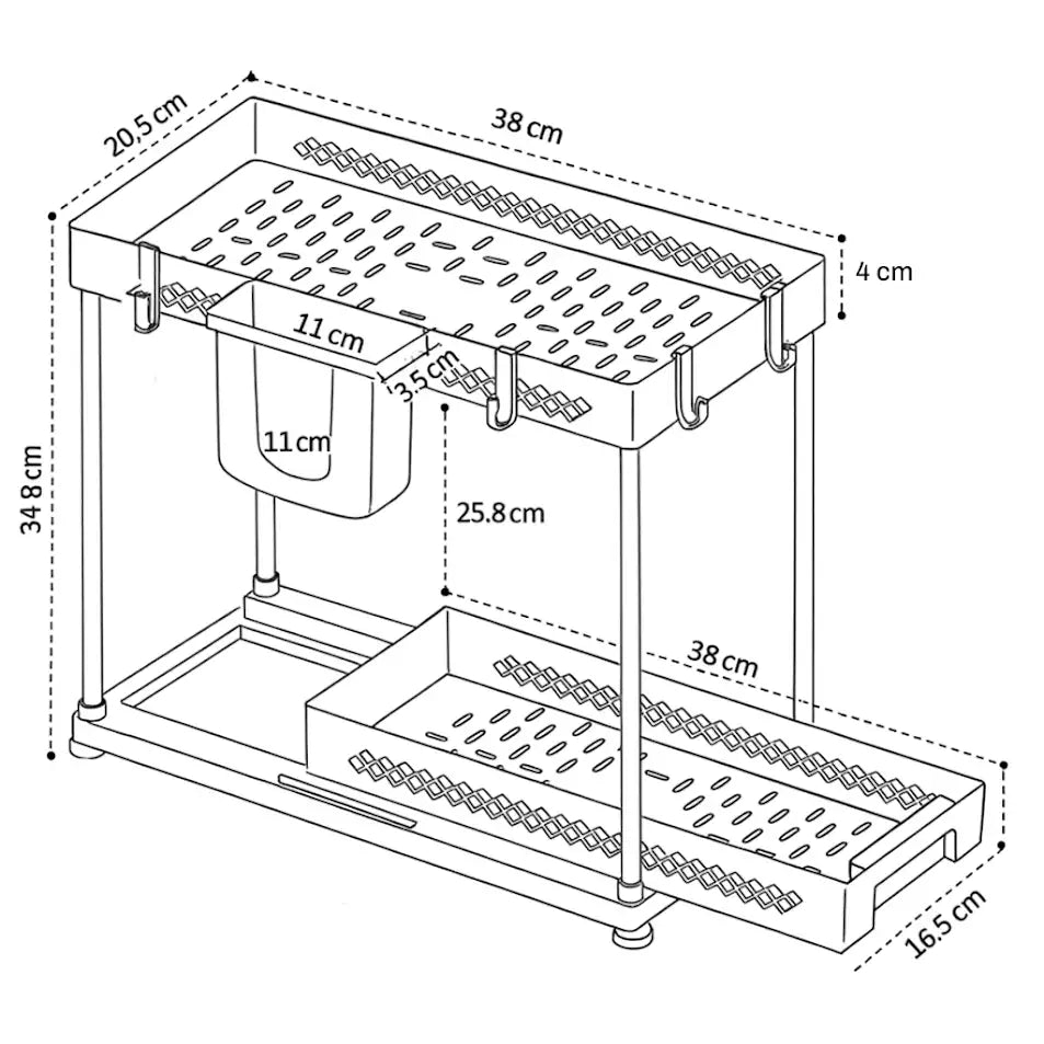 Organizador deslizante extraíble delgado Sonya
