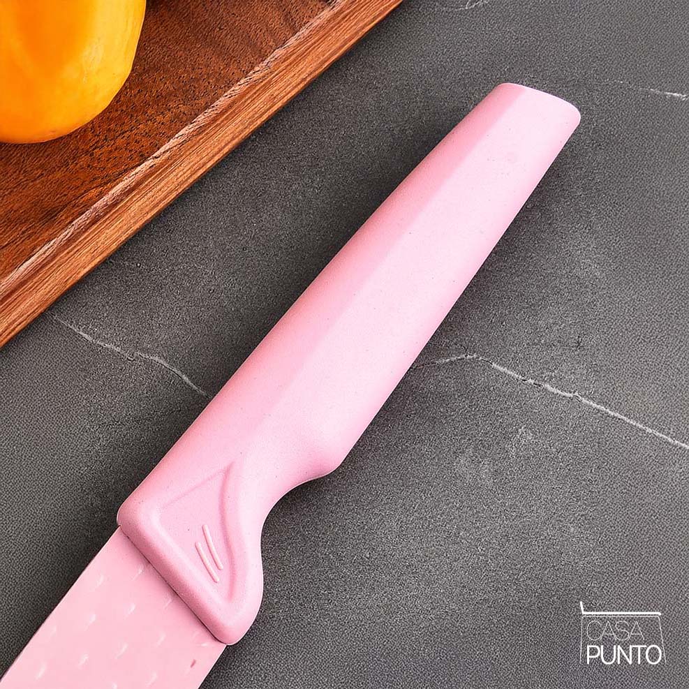 Juego de cuchillos con diseño de diamantes Linda de 6 piezas - Paja de trigo con afilador