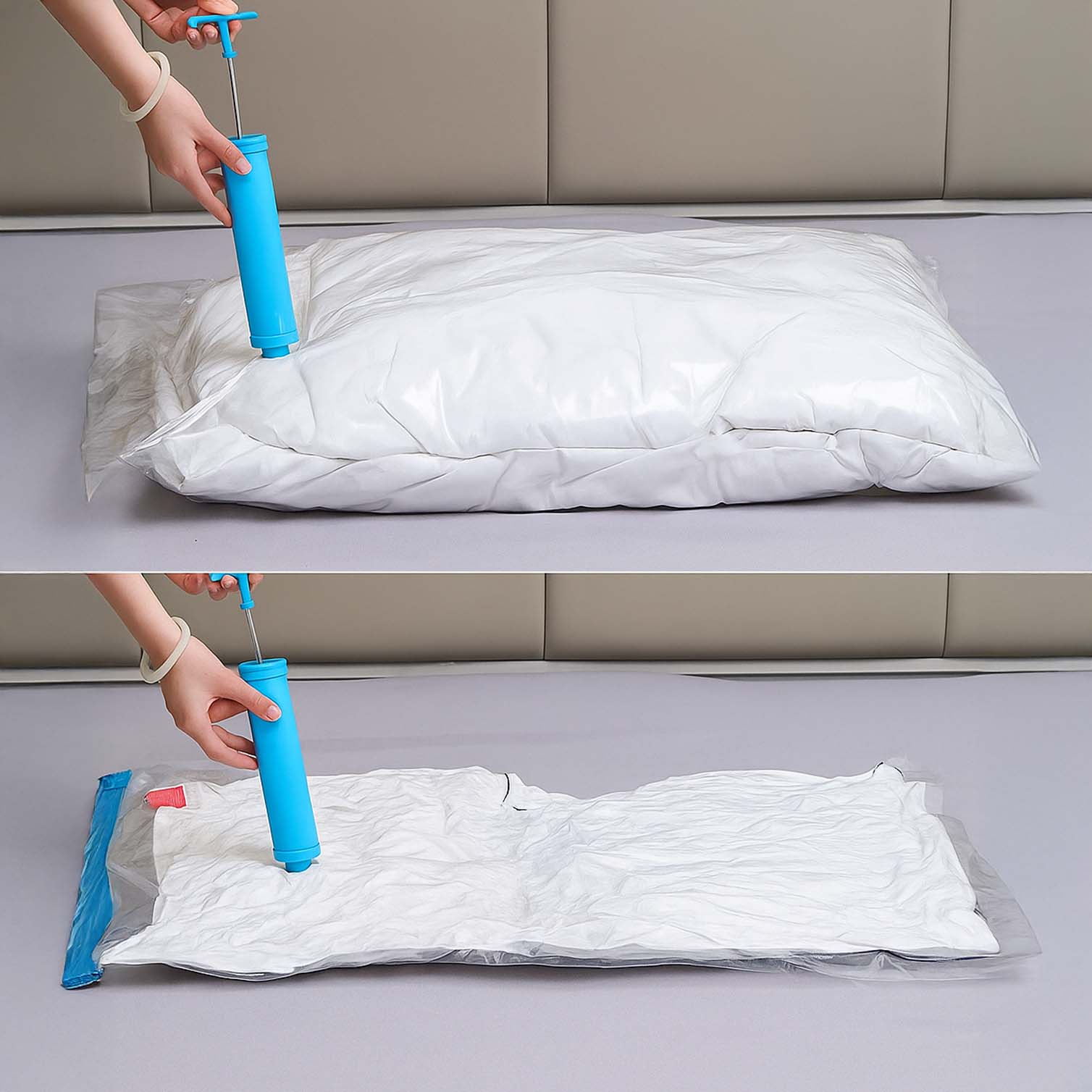 Vuc Paquete de 20 bolsas de almacenamiento al vacío - Bolsas de compresión con bomba manual