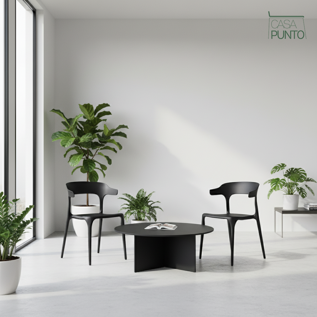 Silla de comedor apilable con brazos Heifro