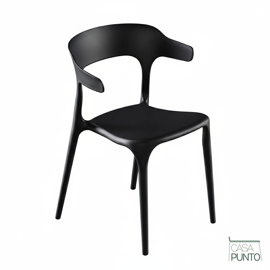 Silla de comedor apilable con brazos Heifro