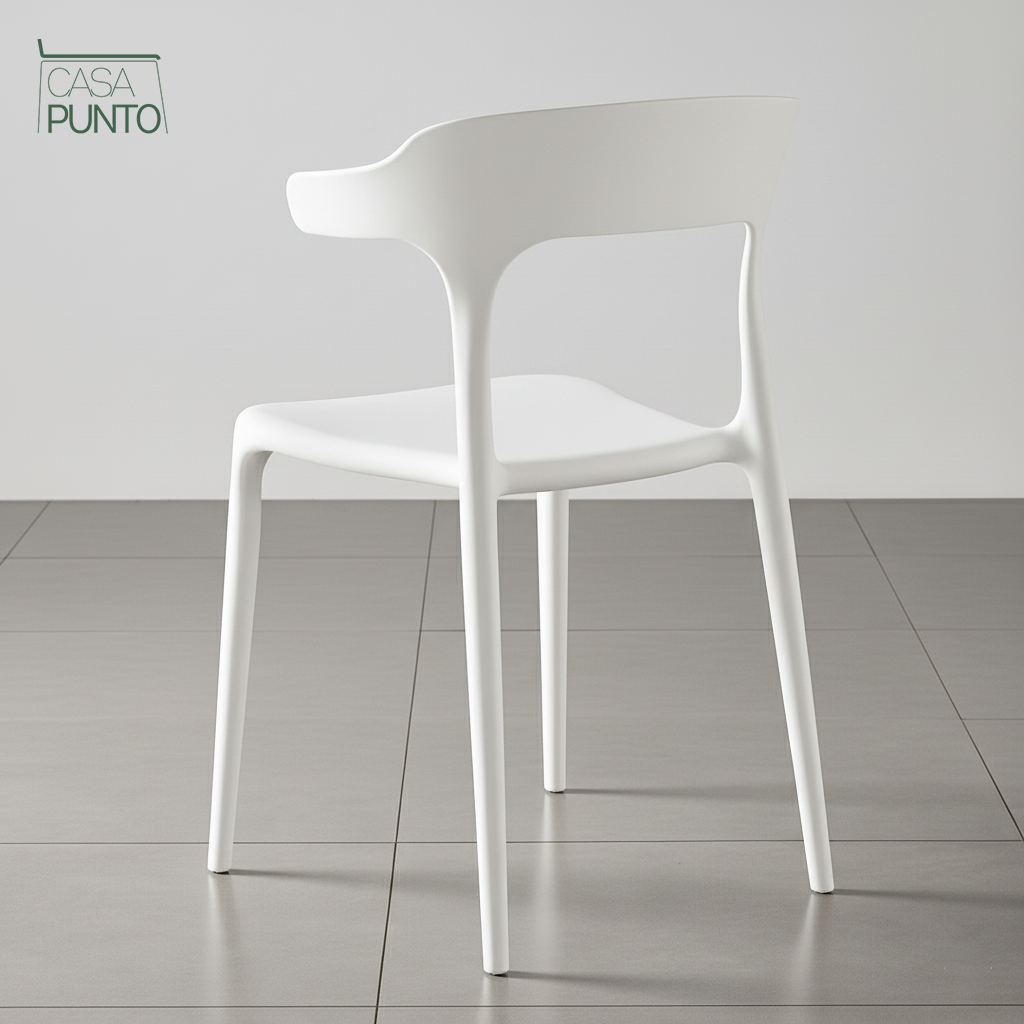 Silla de comedor apilable con brazos Heifro