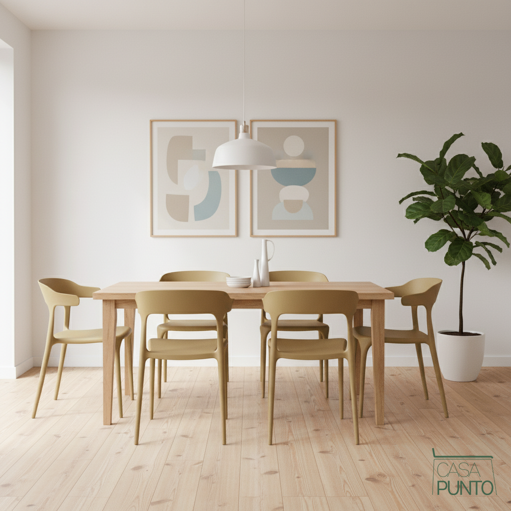 Silla de comedor apilable con brazos Heifro