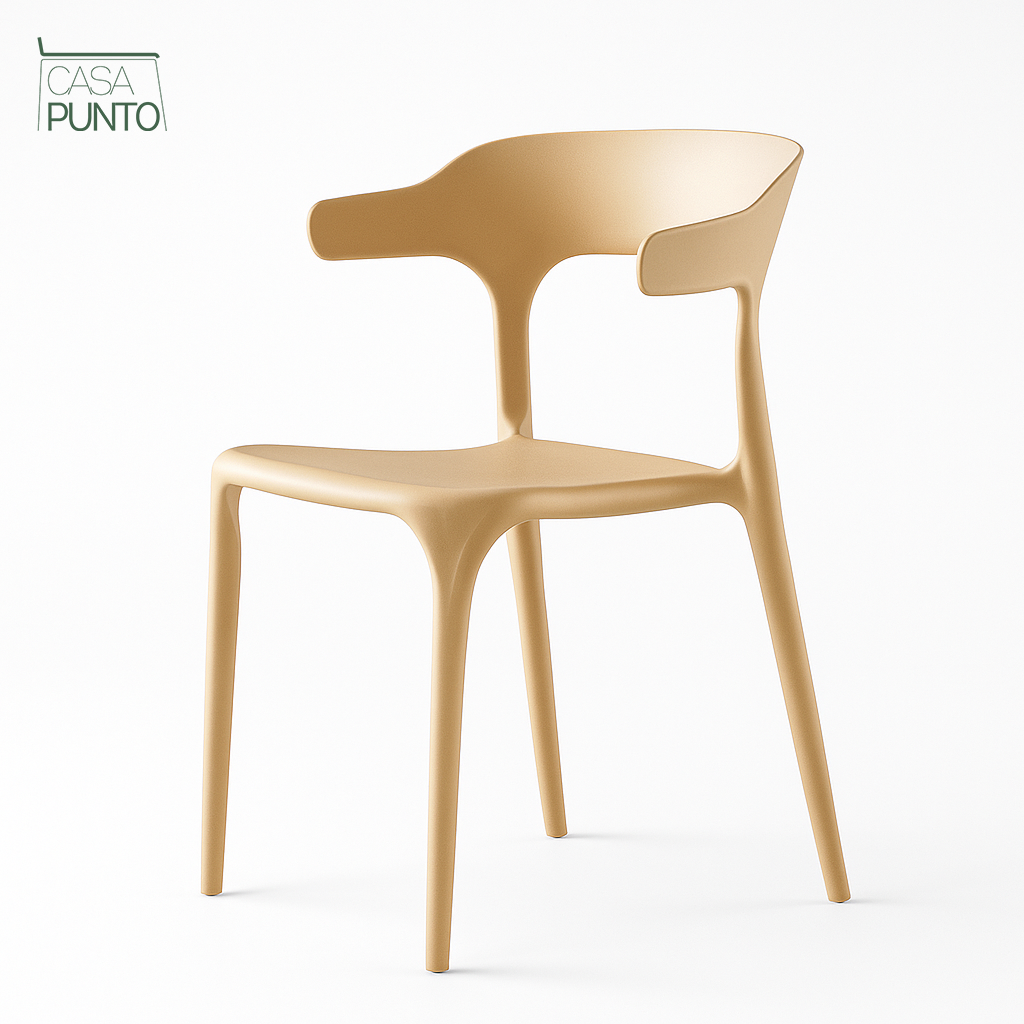 Silla de comedor apilable con brazos Heifro