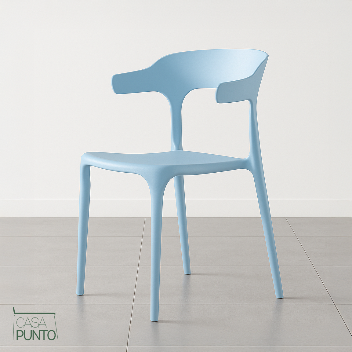 Silla de comedor apilable con brazos Heifro