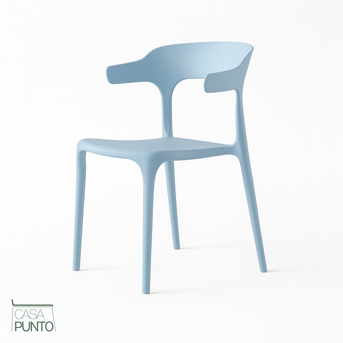 Silla de comedor apilable con brazos Heifro
