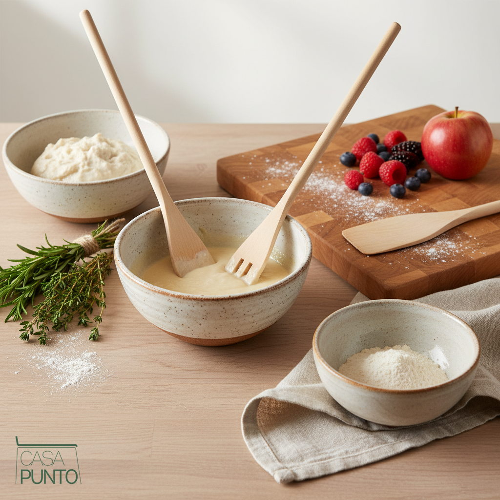 Juego de utensilios de cocina de madera de arce Suwi de 4 piezas