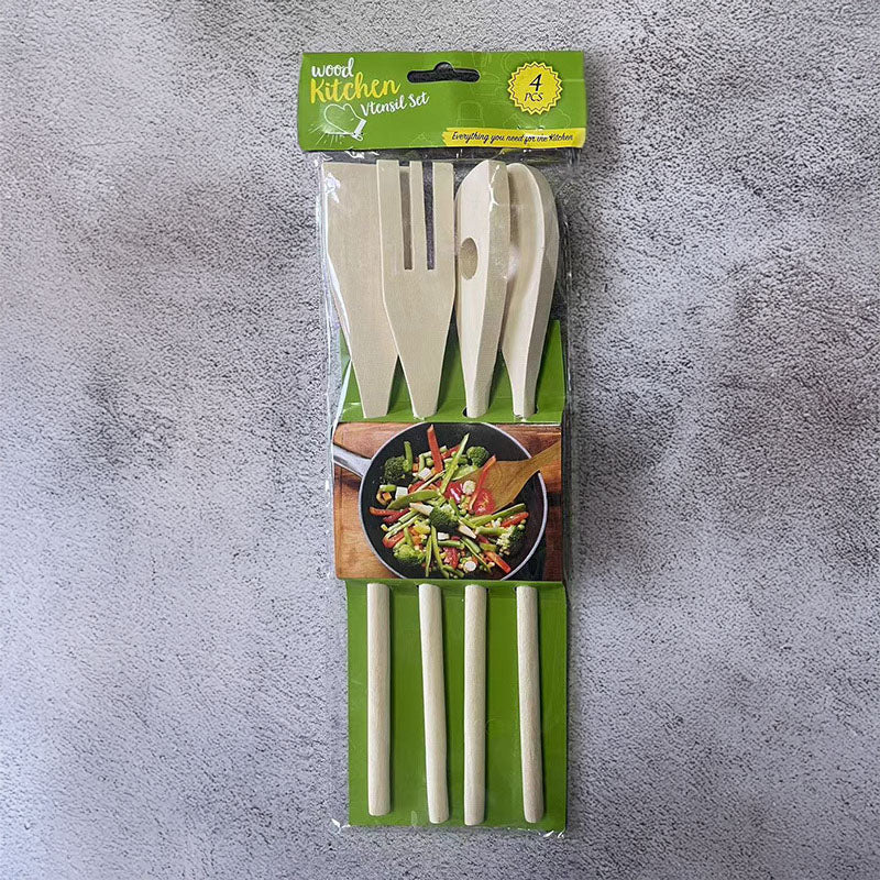 Juego de utensilios de cocina de madera de arce Suwi de 4 piezas