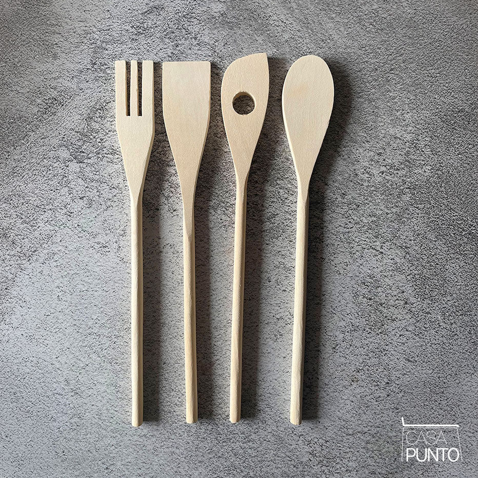 Juego de utensilios de cocina de madera de arce Suwi de 4 piezas