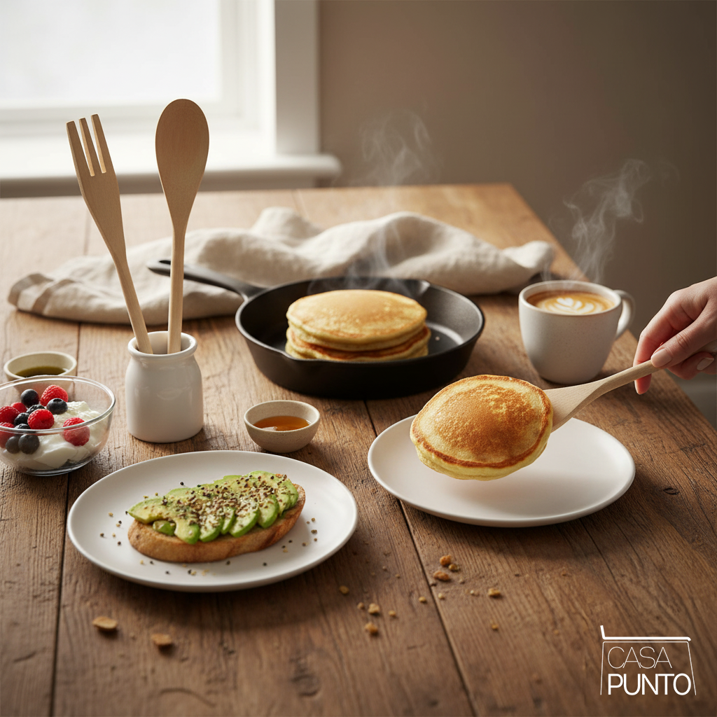 Juego de utensilios de cocina de madera de arce de 3 piezas Diego: cuchara, espátula y tenedor