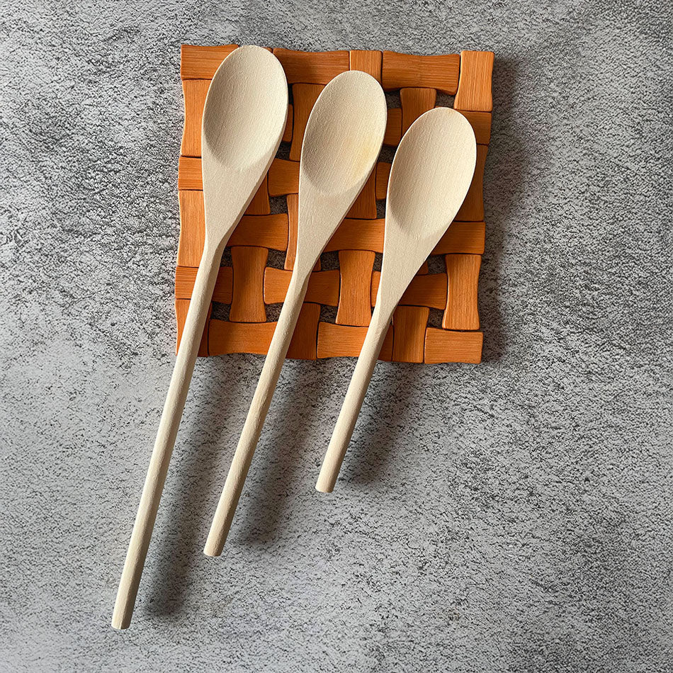 Juego de cucharas de madera de arce Buma de 3 piezas - Utensilios de cocina naturales