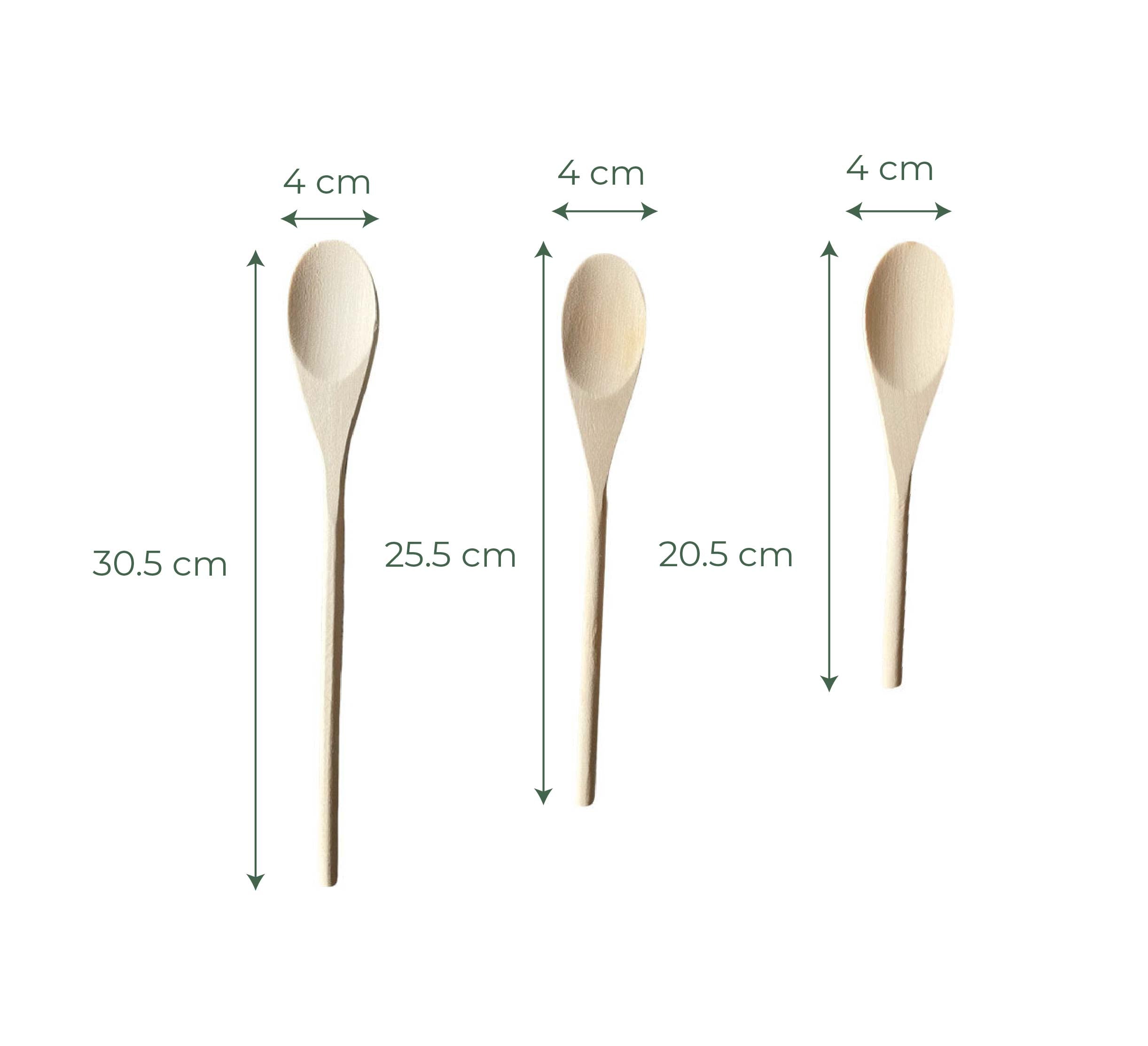 Juego de cucharas de madera de arce Buma de 3 piezas - Utensilios de cocina naturales