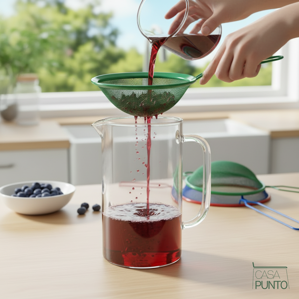 Juego de mini coladores Corfu de 3 piezas - Coloridos coladores de malla de acero inoxidable