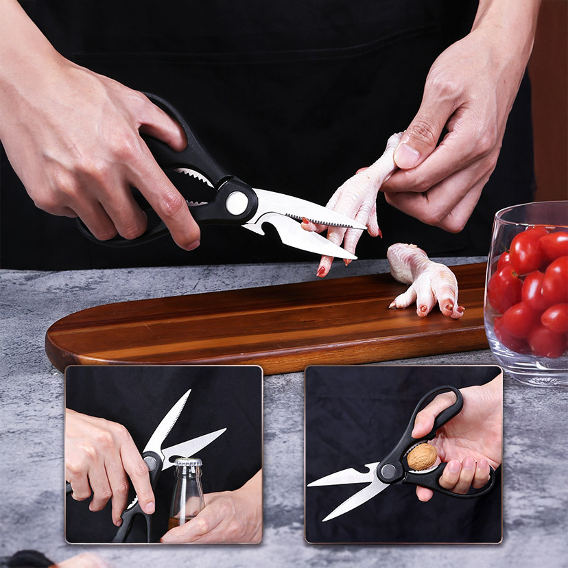 Juego de cuchillos con diseño de Damasco Yomo de 6 piezas, acero profesional con bloque de madera