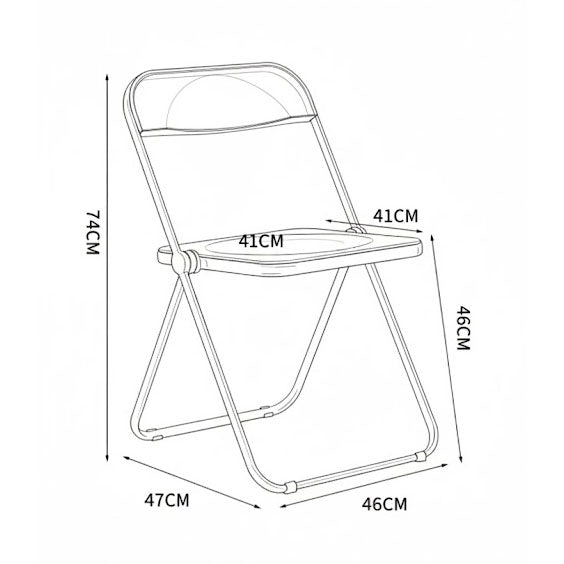 Silla plegable de acrílico transparente Ida - Silla Ghost con estructura de acero cromado