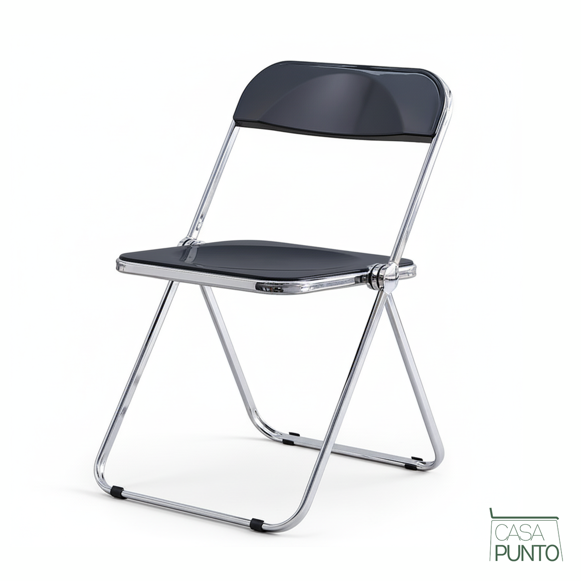 Silla plegable de acrílico transparente Ida - Silla Ghost con estructura de acero cromado