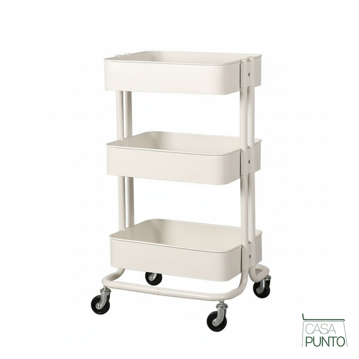 Carrito utilitario con ruedas de 3 niveles Ulla - Organizador de almacenamiento con ruedas