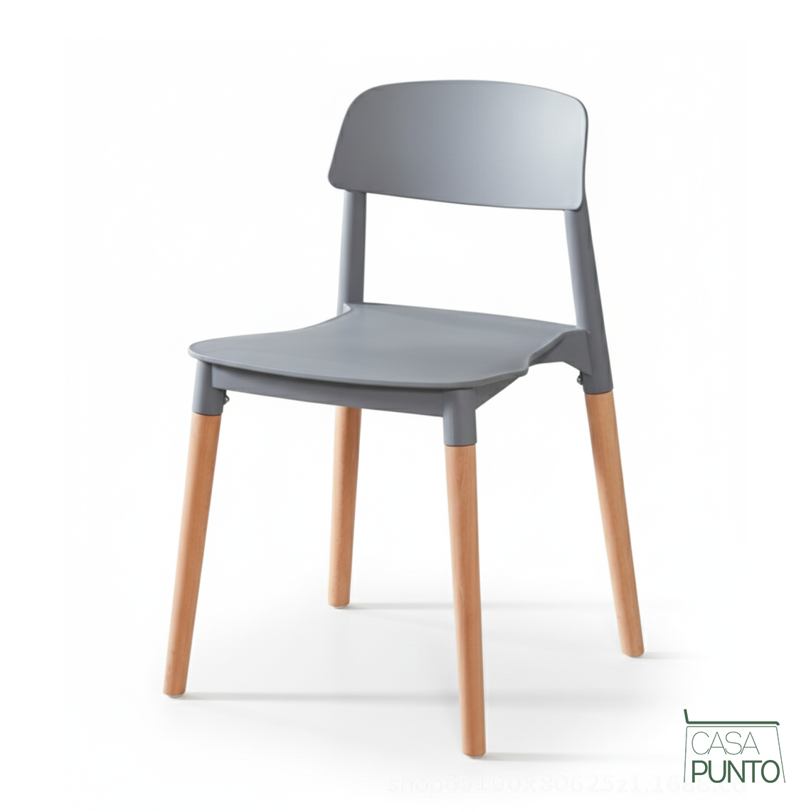 Silla de comedor Sigrid con patas de madera