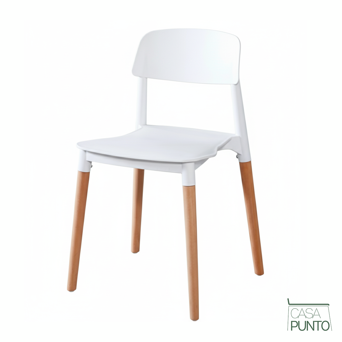 Silla de comedor Sigrid con patas de madera