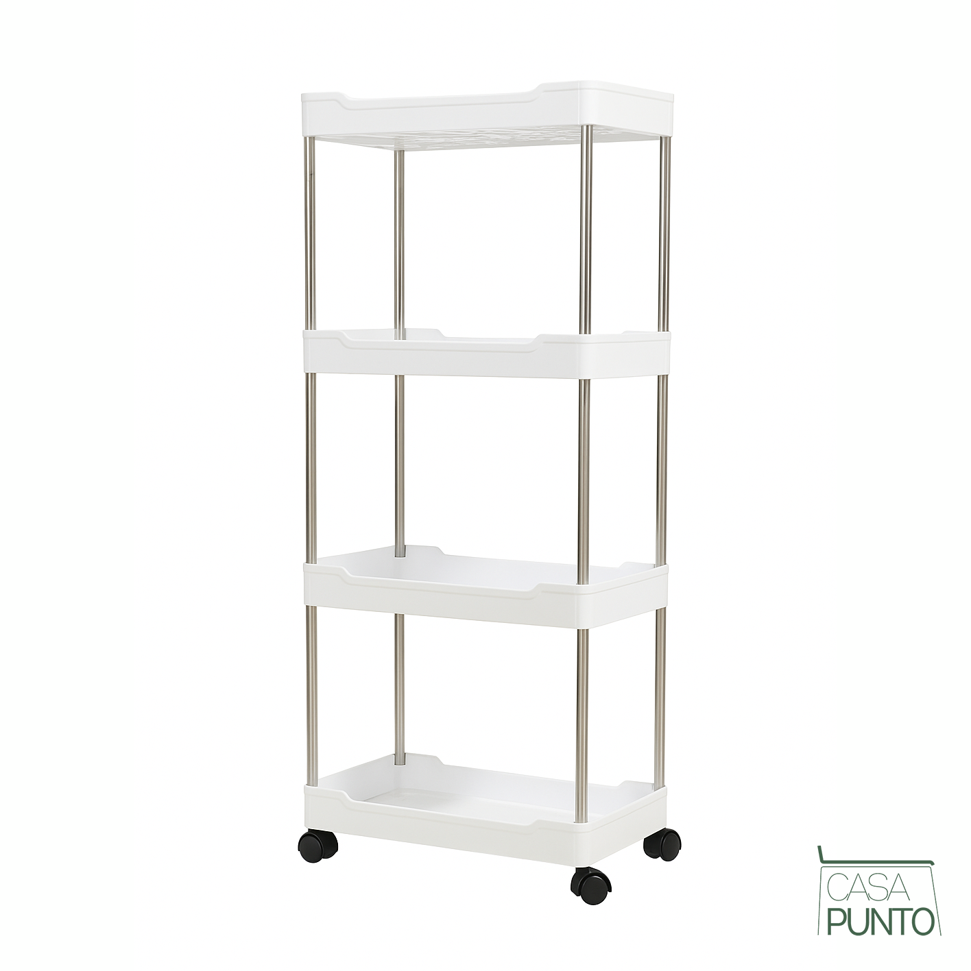 Carro utilitario rodante de 4 niveles Tilly - Organizador de almacenamiento delgado