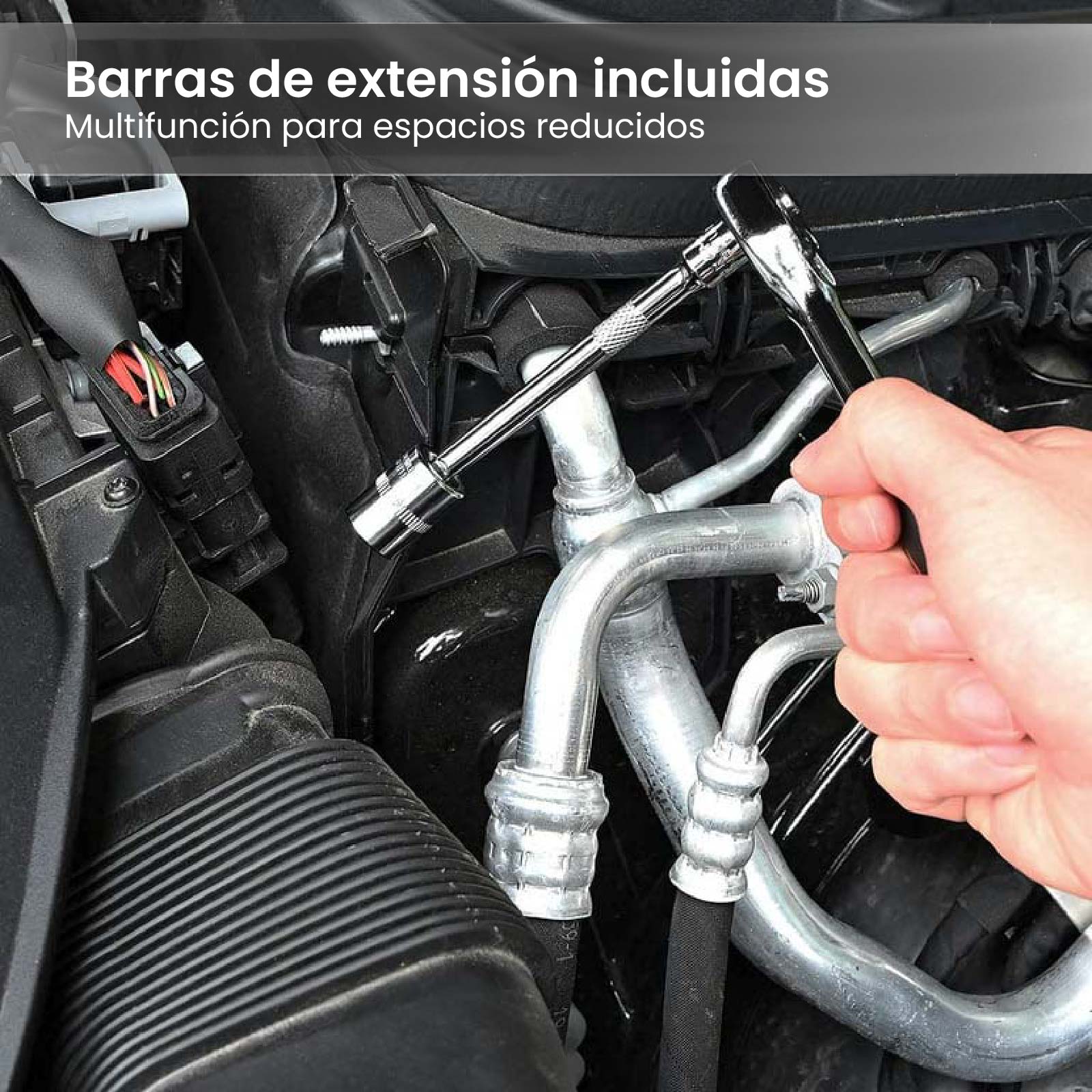 Kit de herramientas Chris de 46 piezas con llave de tubo y trinquete - Juego de acero al carbono