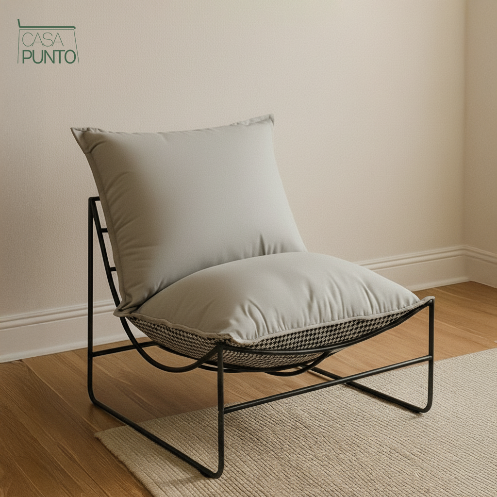 Saga Lazy Chair - Sillón lounge moderno con estampado de pata de gallo