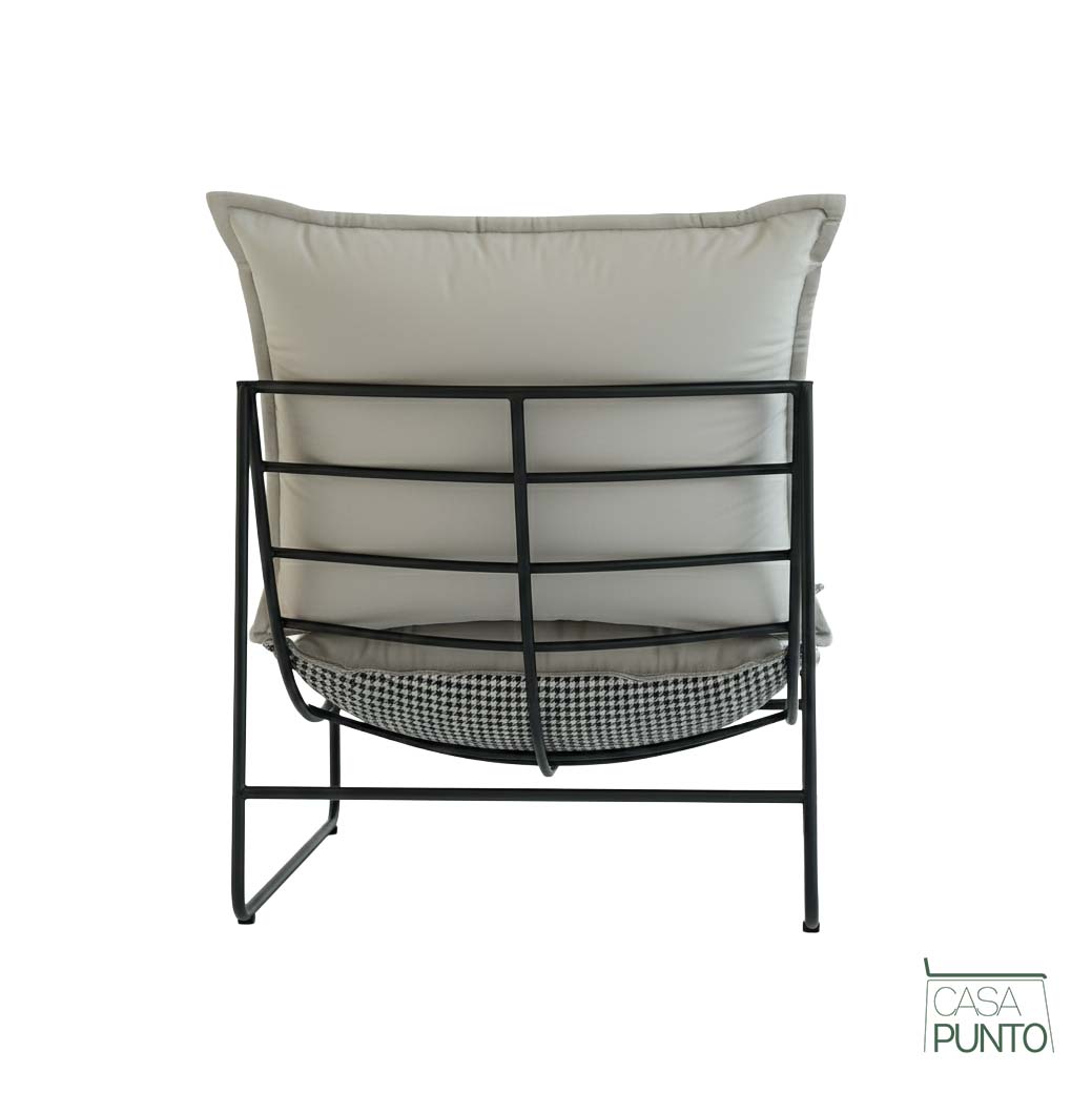 Saga Lazy Chair - Sillón lounge moderno con estampado de pata de gallo