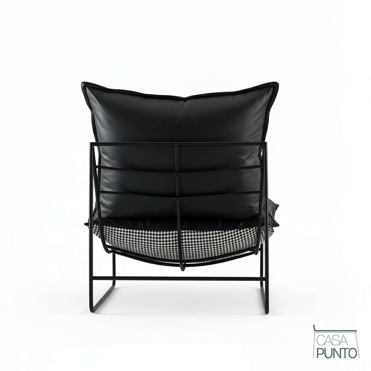 Saga Lazy Chair - Sillón lounge moderno con estampado de pata de gallo