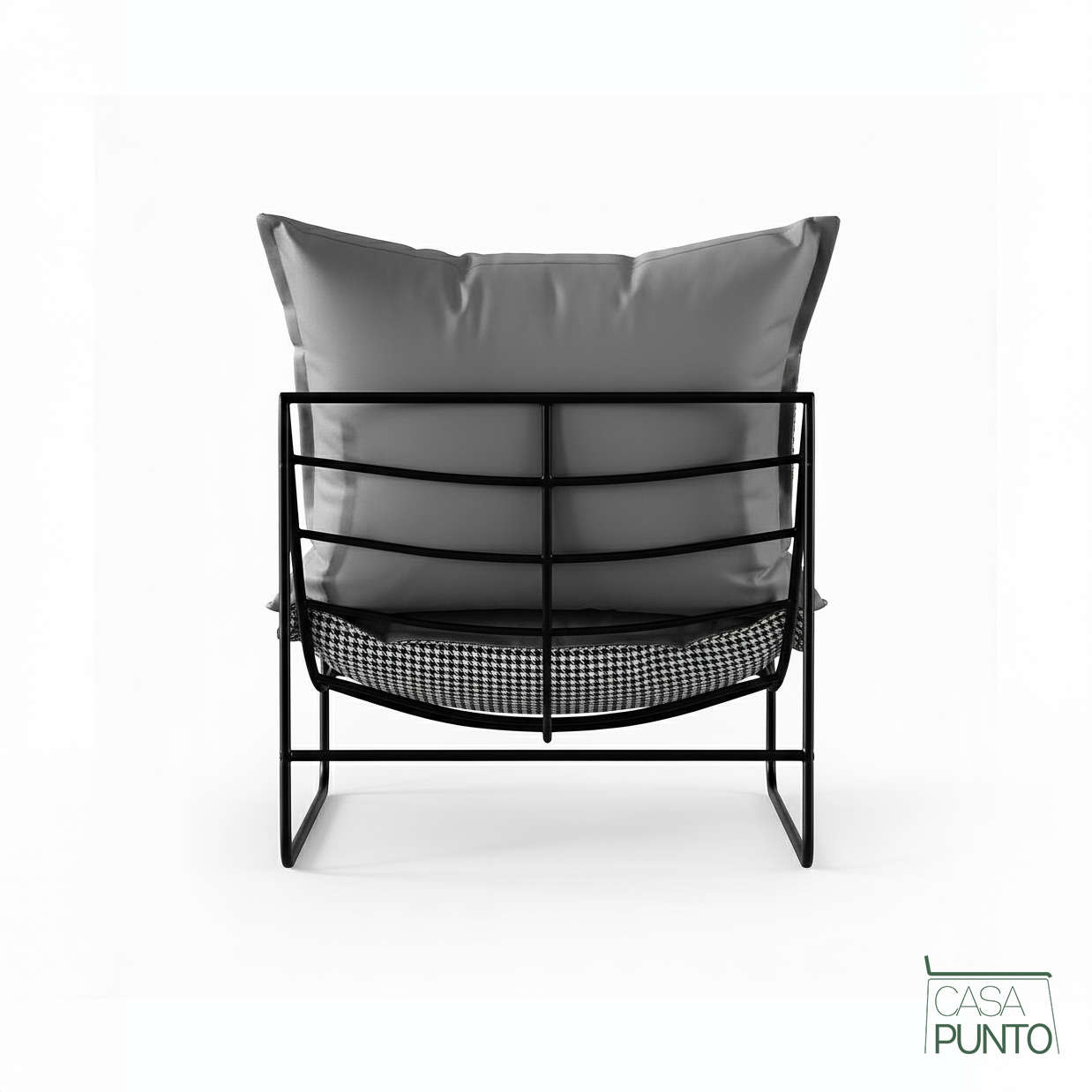 Saga Lazy Chair - Sillón lounge moderno con estampado de pata de gallo